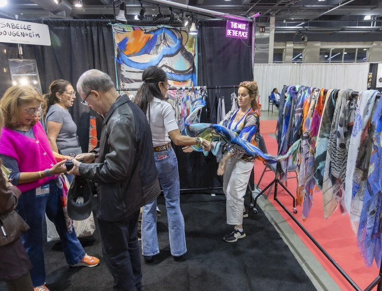 Isabelle Gougenheim, Fiber Wearable, 2025 Craft Show Booth